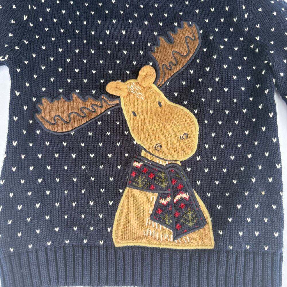 12 month Moose Themed Bundle Sweater top, pjs, one piece gender neutral - Picture 2 of 5